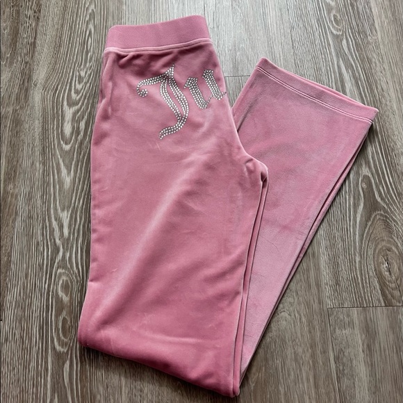 Juicy Couture Pants - Juicy Couture Embellished Velour Track Pants